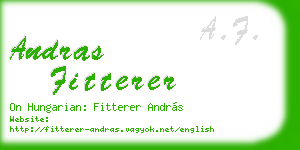 andras fitterer business card
